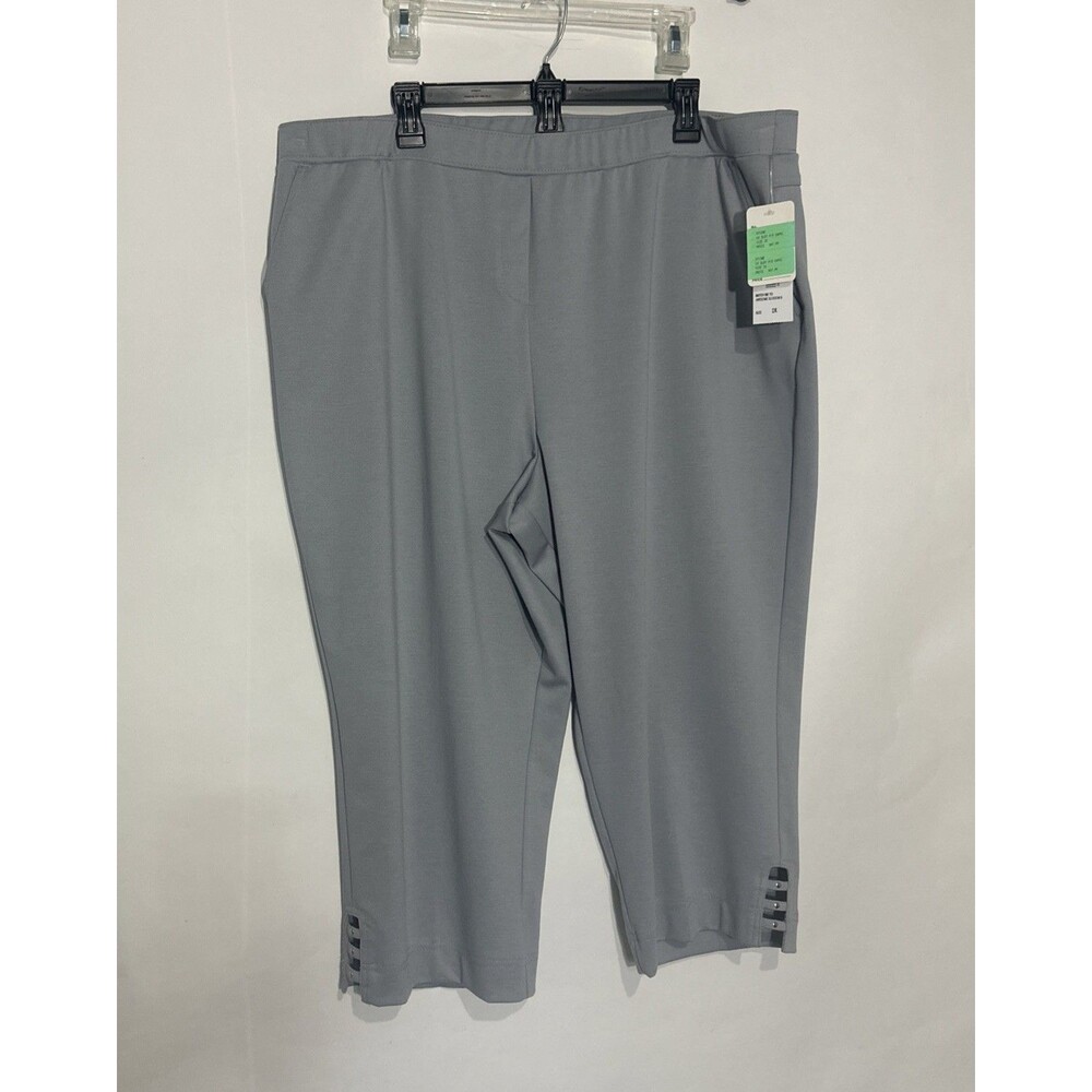 Southern Lady Capri Pants Silver Gray Size 2X Elastic Waist 5712W